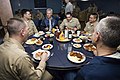 Alex Trebek in Wardroom II of the aircraft carrier USS Kitty Hawk (CV 63)