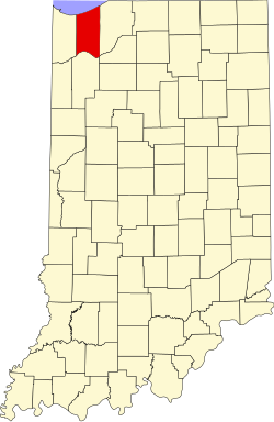 map of Indiana highlighting Porter County