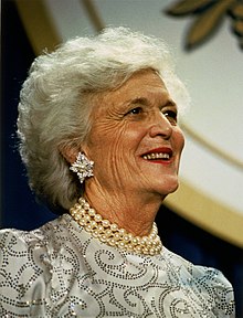 Barbara Bush en 1989.