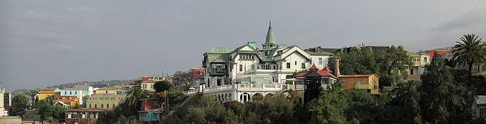 From Cordillera Hill, the main building is the Baburizza Palace