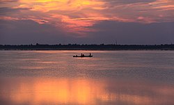 夕日の衡水湖