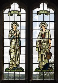 Mary and Martha by Edward Burne-Jones in All Saints, Preston Bagot