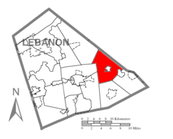 Location in Lebanon County, Pennsylvania