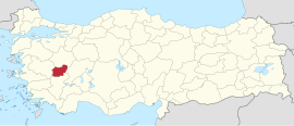 Location of the province within Turkey