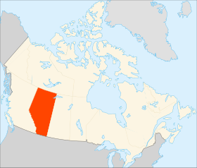 Kort af Alberta