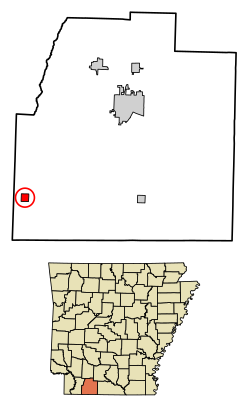 Location of Taylor in Columbia County, Arkansas.