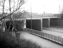 A black-and-white photo of the tunnels near the Warsaw West railroad station, central to the conspiracy theory related to the operation of a gas chamber supposedly used to exterminate some 200,000 non-Jewish Poles