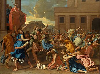 The Rape of the Sabine Women, by Nicolas Poussin, c. 1634–35, Metropolitan Museum of Art, New York City