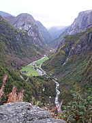 Valley view from the Stalheim Hotel terrace