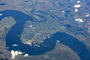 Bird's-eye view on the city.