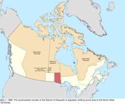 Map of the change to Canada on May 7, 1886