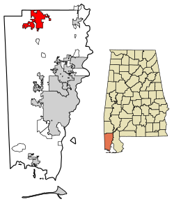 Location in Mobile County, Alabama