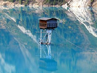 Watchtower in Big Almaty Lake.