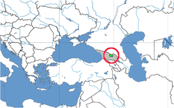 South Ossetia (circled in green)
