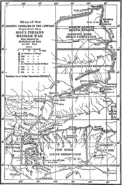 "Map of the country embraced in the campaign against the Sioux Indians Messiah War" (1905)