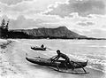 Image 12Polynesians with outrigger canoes at Waikiki Beach, Oahu Island, early 20th century (from Polynesia)