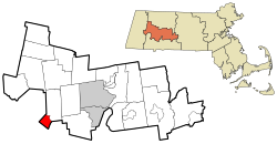 Location in Hampshire County in Massachusetts