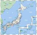 Image 31A map of Japan's major cities, main towns and selected smaller centers (from Geography of Japan)