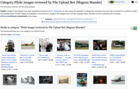 Screenshot of the Wikimedia Commons category "Files from Flickr's 'The Commons'".png