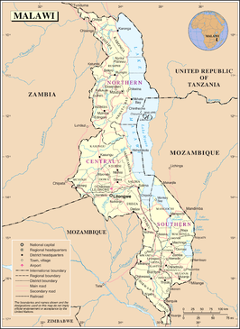 Kaart van Malawi