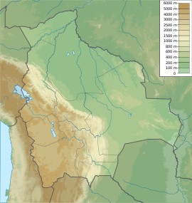 Poloha mesta na mape Bolívie