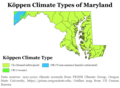 Image 12Köppen climate types of Maryland, using 1991–2020 climate normals (from Maryland)