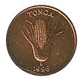 A Tongan one-cent (seniti taha) coin