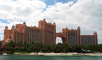 The Royal Towers joined by the Bridge. The Bridge Suite, located in the span, is among the most expensive accommodations in the world at $25,000 a night.