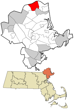 Location in Essex County and Massachusetts