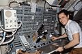 Astronaut Edward Gibson stands at Apollo Telescope Mount