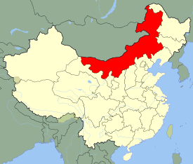 İç Moğolistan bu haritada renklendirilmiştir.