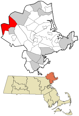 Location in Essex County and the state of Massachusetts.