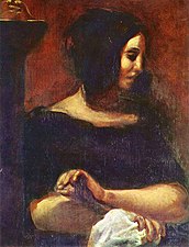 George Sand by Eugène Delacroix (1837)