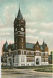 Delaware County Courthouse in Manchester, Iowa, in 1908