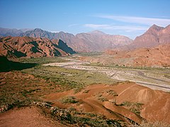 Cafayate’deki Tres Cruces diye adlandırılan turistik duraktan görünen panoramik manzara