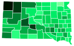 Support for Howie by county:   >10%   7–8%   6–7%   5–6%   4–5%   3–4%   2–3%   1–2%   <1%