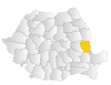 Map of Romania highlighting Galați County