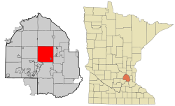 Plymouth elhelyezkedése Hennepin megye és Minnesota állam térképén