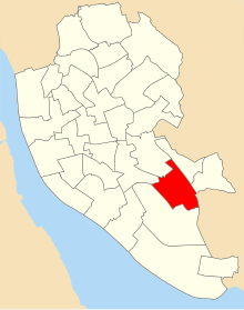 Map of the 1980 boundaries of Woolton ward