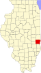 State map highlighting Clark County