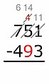 4 − 9 = not possible. So we proceed as in step 1.