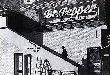 Colored entrance of the Crescent Theatre at Racial segregation in the United States, by Marion Post Wolcott (edited by Durova)