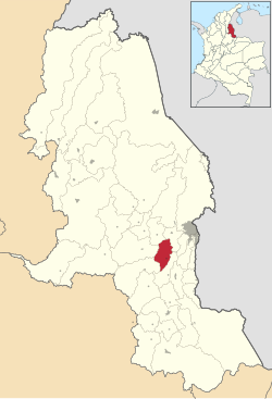 Location of Durania in Norte de Santander, Colombia