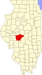 State map highlighting Sangamon County