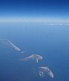 The northern point of Rottumerplaat (middle island, extension to the right of the picture) is the northernmost point of the European and the entire Kingdom of the Netherlands.