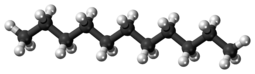 Ball-and-stick model of the undecane molecule