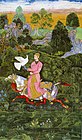 Deccan painting; the young Ibrahim Adil Shah II hawking, c. 1590