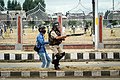 Pellet shotguns have been used by Indian security forces for crowd control in Jammu and Kashmir against stone pelting mobs.