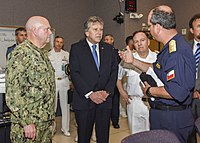 Chilean defense minister Alberto Espina participates in RIMPAC 2018