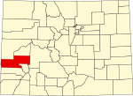 State map highlighting Montrose County